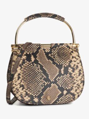 Lauren Ralph Lauren Mason 20 Circle Top Handle Leather Satchel